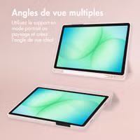 Accezz Coque tablette portefeuille Smart Silicone Samsung Galaxy Tab A11 Plus / A9 Plus - Rose