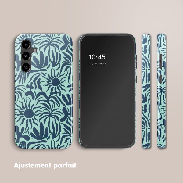 Selencia Coque arrière Vivid Samsung Galaxy S23 FE - Tropical Vibes Light Blue