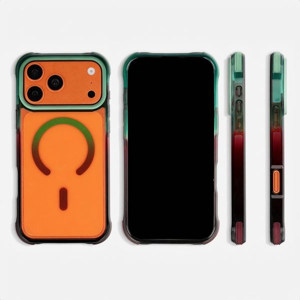Selencia Coque arrière MagSafe Gradient Apple iPhone 17 Pro Max - Vert / Brun