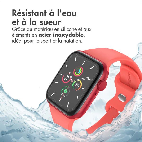 imoshion Bracelet en silicone⁺ Apple Watch Series 1 t/m 9 / SE (38/40/41 mm) | Series 10 / 11 (42 mm) - Taille S/M - Coral