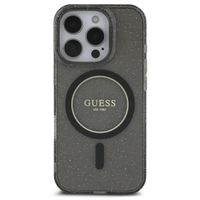 Guess MagSafe IML Glitter Case avec beads strap Apple iPhone 16 Pro Max - Noir