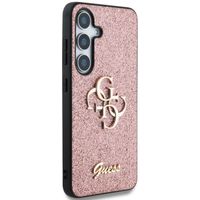 Guess Coque 4G Metal Logo Glitter Samsung Galaxy S25 - Rose