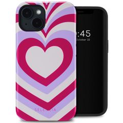 Selencia Coque arrière Vivid avec MagSafe Apple iPhone 14 - Double Hearts Rubine Red Lilac