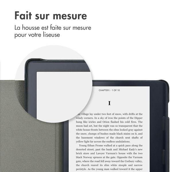 imoshion Étui de liseuse portefeuille Canvas Sleepcover avec support Kobo Sage / Tolino Epos 3 - Bleu foncé