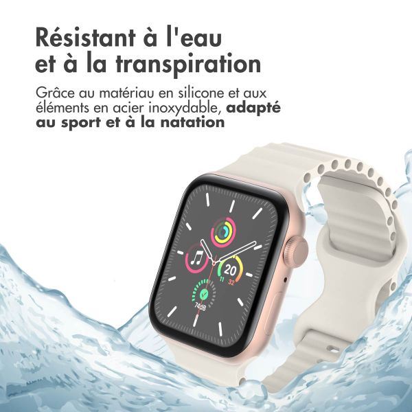 imoshion Bracelet en silicone athlétique Apple Watch Series 1 à 10 / SE / Ultra (2) (44/45/46/49 mm) - Lumière stellaire