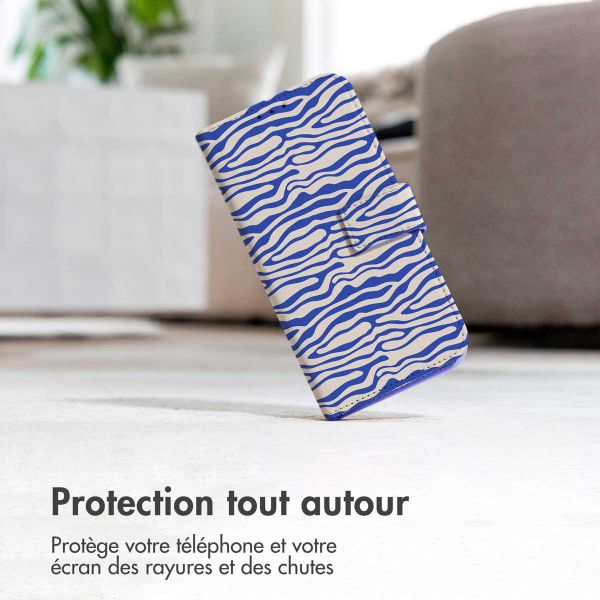 imoshion Étui de télephone portefeuille Design Samsung Galaxy S9 - White Blue Stripes