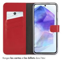 Selencia Étui de téléphone portefeuille en cuir véritable Samsung Galaxy A26 - Rouge