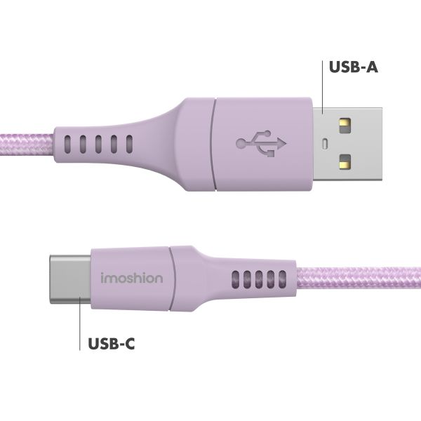 imoshion Braided USB-C vers câble USB - 1 mètre - Lilas