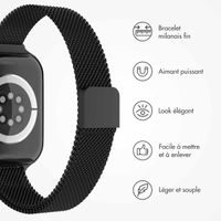 imoshion Bracelet milanais fin Apple Watch Series 1 à 9 / SE (38/40/41 mm) | Series 10 (42 mm) - Noir