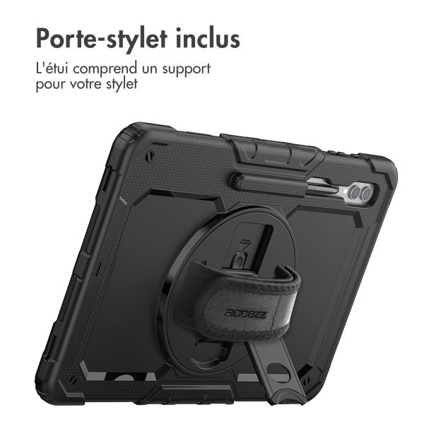 Accezz Coque arrière robuste avec bandoulière Samsung Galaxy Tab S10 Ultra / Tab S9 Ultra 14.6 pouces - Noir