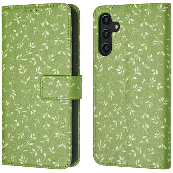 imoshion ﻿Étui de téléphone portefeuille Design Samsung Galaxy A14 (5G/4G) - Green Flowers