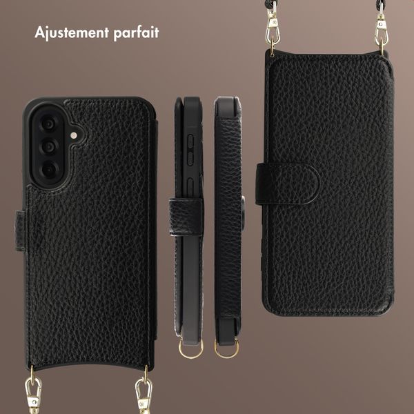 Selencia Étui Riva avec MagSafe et cordon de téléphone Samsung Galaxy A37 (5G) - Noir
