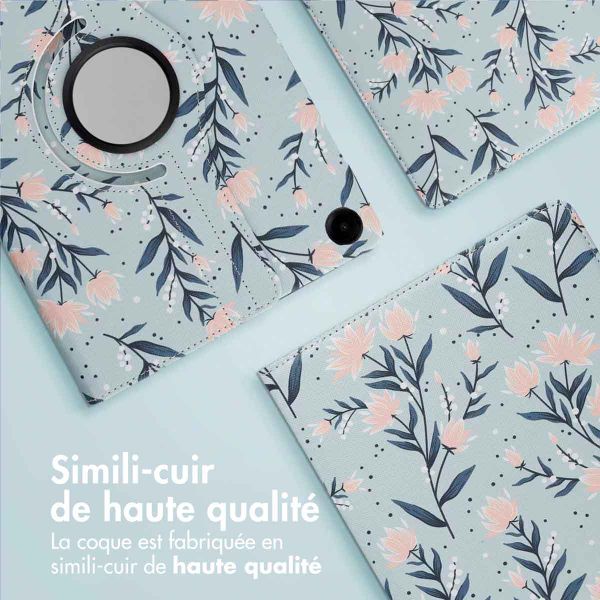 imoshion Coque tablette Design rotatif à 360° Samsung Galaxy Tab A9 Plus - Flowers