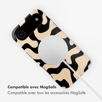 Selencia Coque arrière Vivid avec MagSafe Apple iPhone Air - Art Wave Black