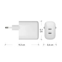 dbramante1928 re-charge | Chargeur Secteur - 2x USB-C 30 watts - Blanc