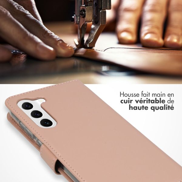 Selencia Étui portefeuille en cuir véritable Samsung Galaxy S23 Plus - Dusty Pink