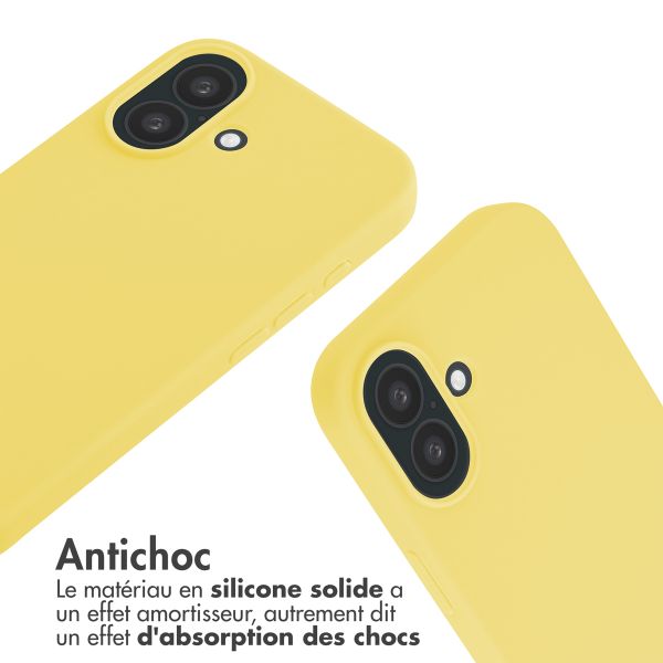 imoshion Coque en silicone avec cordon iPhone 16 - Jaune