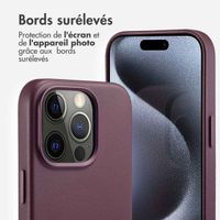 Accezz Coque arrière en cuir avec MagSafe Apple iPhone 15 Pro - Heath Purple
