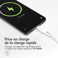 imoshion ﻿Câble Lightning vers USB - Non MFi - Textile tressé - 1 mètre - Blanc