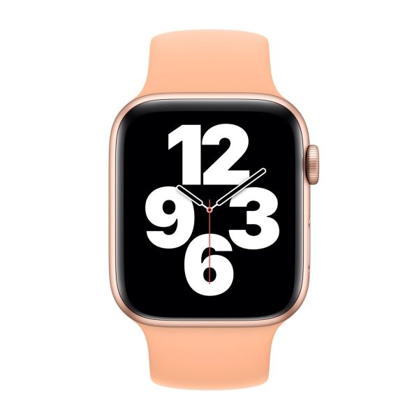 Apple Bracelet Boucle unique en Silicone Apple Watch | 44/45/46/49 mm - Taille 6 - Cantaloupe