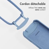 imoshion Coque arrière Color avec cordon amovible et MagSafe Apple iPhone 16 Pro - Ash Blue