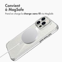 imoshion Coque arrière transparente Pailletée avec MagSafe Apple iPhone 16 Pro Max - Argent