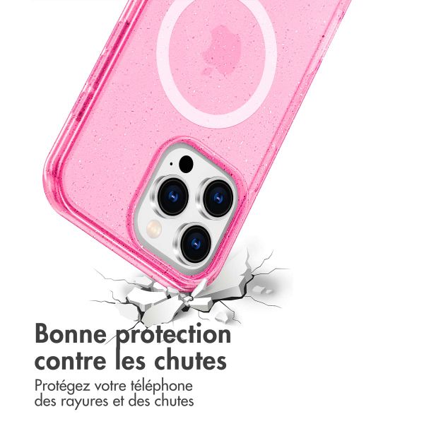 imoshion Coque Pailletée avec MagSafe Apple iPhone 16 Pro Max - Paillettes Rose