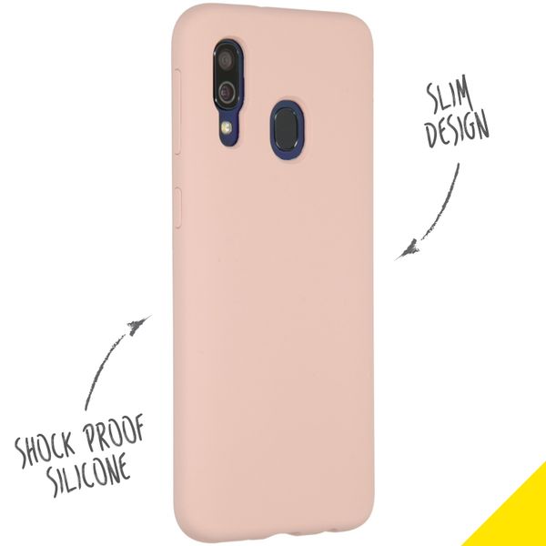 Accezz Coque Liquid Silicone Samsung Galaxy A40 - Rose