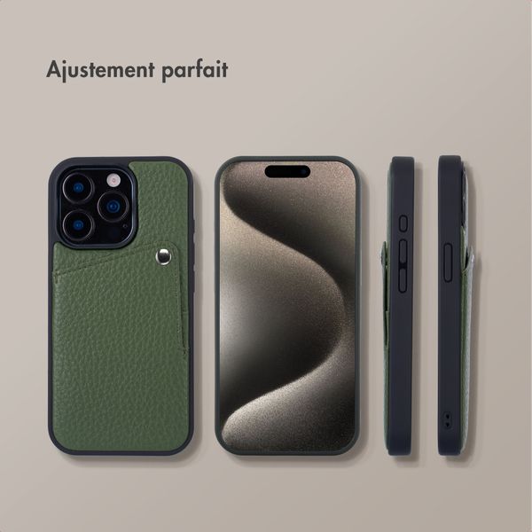 Selencia Coque Riva avec porte-cartes Apple iPhone 15 Pro - Sage Green