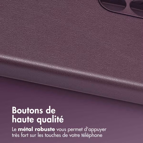 Accezz Coque arrière en cuir avec MagSafe Samsung Galaxy S24 - Heath Purple