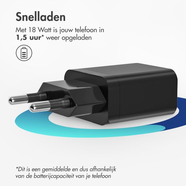 imoshion Adaptateur secteur 18 watts | USB-A - Noir