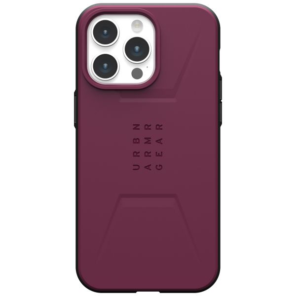 UAG Coque Civilian MagSafe iPhone 15 Pro Max - Bordeaux