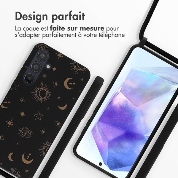 imoshion Coque design en silicone avec cordon Samsung Galaxy A55 - Sky Black