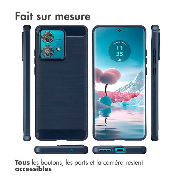 imoshion Coque Brushed Motorola Edge 40 Neo - Bleu foncé