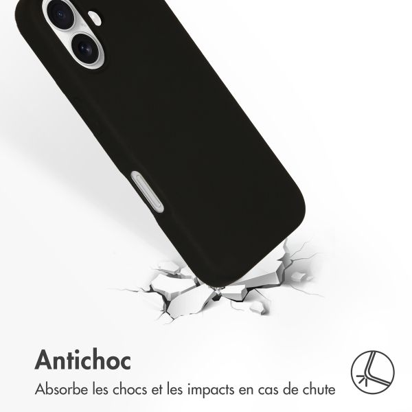 Accezz Coque Liquid Silicone avec MagSafe Apple iPhone 16 Plus - Noir
