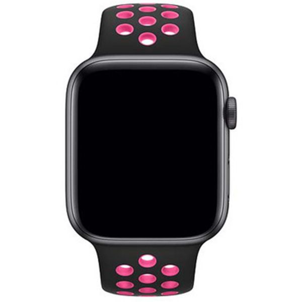 Apple Bracelet Nike Sport Apple Watch Series 1 t/m 11 / SE / Ultra (44/45/46/49 mm) - Black / Pink Blast