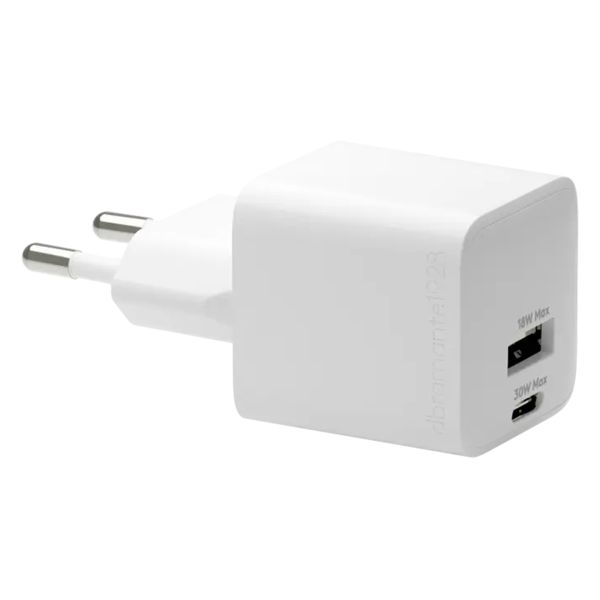 dbramante1928 re-charge | Chargeur Secteur - USB-C 30 watts + USB-A 18 watts - Blanc