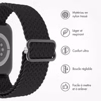 imoshion Bracelet tissé en nylon Apple Watch Series 1 á 9 / SE (38/40/41 mm) | Series 10 / 11 (42 mm) - Noir