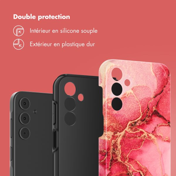 Selencia Coque arrière Vivid Tough Samsung Galaxy A15 - Rosy Marble