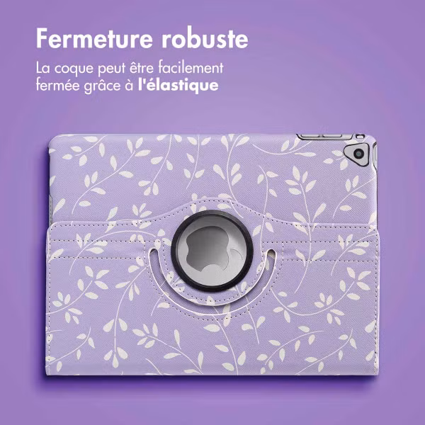imoshion Coque tablette Design rotatif à 360° Apple iPad 6 (2018) 9.7 pouces / iPad 5 (2017) 9.7 pouces / Air 2 (2014)/Air 1 (2013) - Lavender Flowers