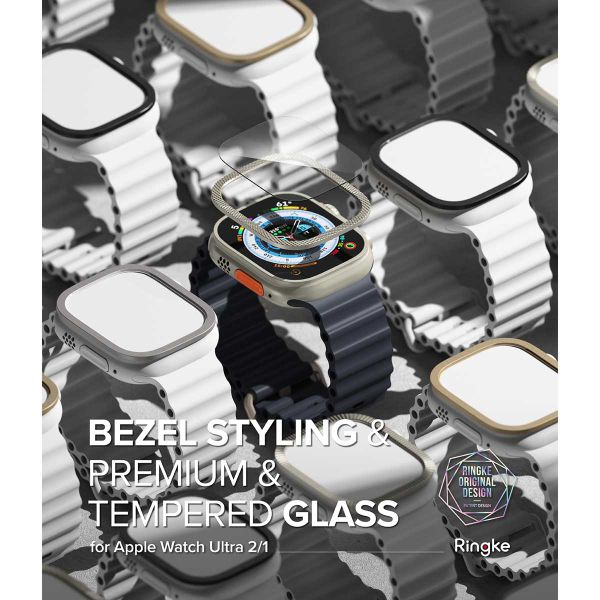 Ringke Bezel Styling + Protection d'écran Apple Watch Ultra (2) - 49 mm - Fluted Titanium