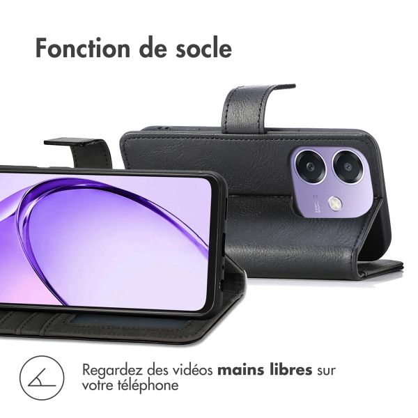 imoshion Étui de téléphone portefeuille Luxe Oppo A40 4G / Oppo A40M 4G / Oppo A60 5G - Noir