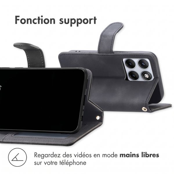 imoshion Etui de télephone portefeuille avec cordon Motorola Edge 70 Fusion - Noir