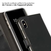 Selencia Étui portefeuille en cuir véritable Apple iPhone X / Xs - Noir