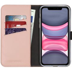 Selencia Étui portefeuille en cuir véritable Apple iPhone 11 - Dusty Pink