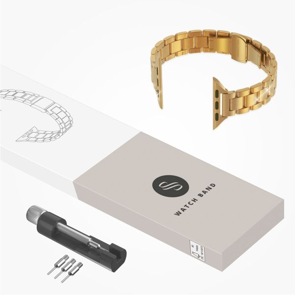 Selencia Bracelet à maillons fin en acier Apple Watch Series 1 t/m 9 / SE (38/40/41 mm) | Series 10 / 11 (42 mm) - Doré