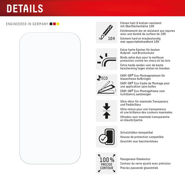 Displex Protection d'écran en verre trempé Real Glass Apple iPhone 16 Pro