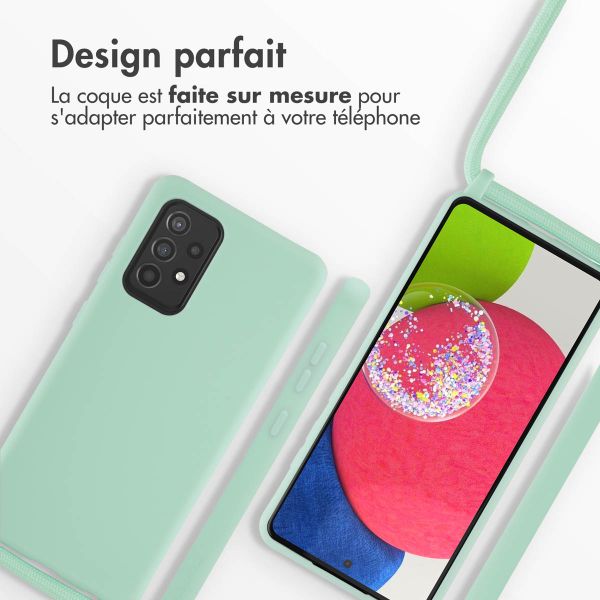 imoshion Coque en silicone avec cordon Samsung Galaxy A52(s) (5G/4G) - Vert menthe