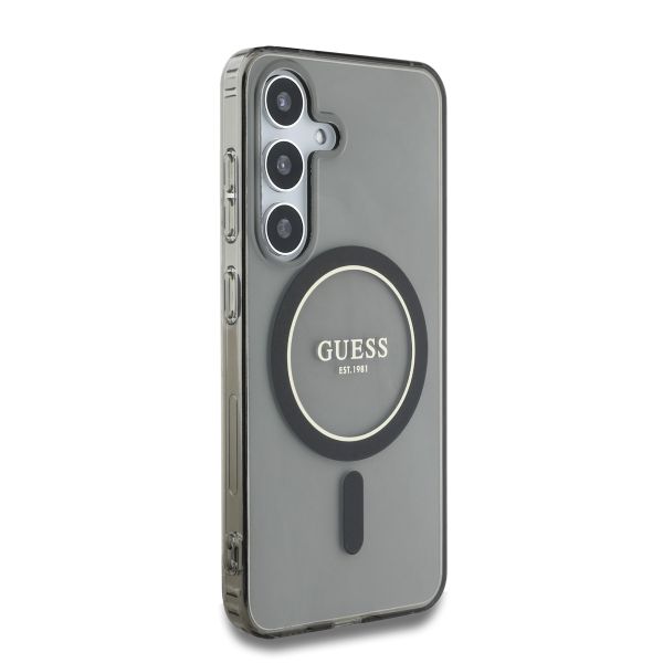 Guess Coque MagSafe IML Glitter Gradient Samsung Galaxy S25 - Noir