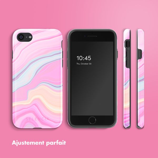 Selencia Coque arrière Vivid Apple iPhone SE (2022 / 2020) / 8 / 7 - Pastel Lipstick Marble